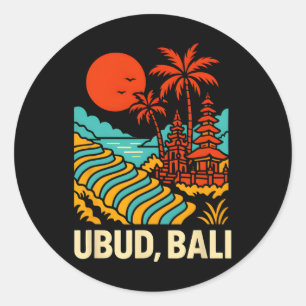 Li Indonesia Ubud Vintage Damen Küstenleben Runder Aufkleber