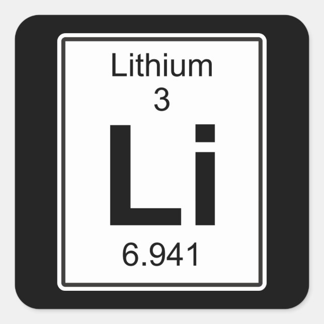Li - Lithium Quadratischer Aufkleber (Vorderseite)
