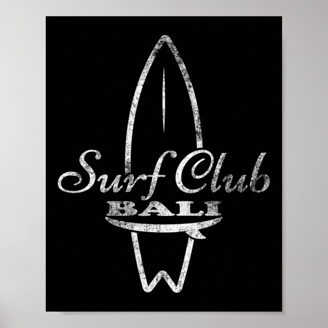 Li, Surf Club Retro-Surfbrett  Poster (Vorne)