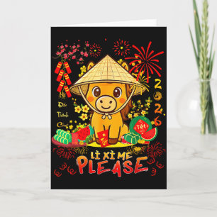 Li Xi Me Bitte-glückliches Pferd Vietnamesisches M Karte