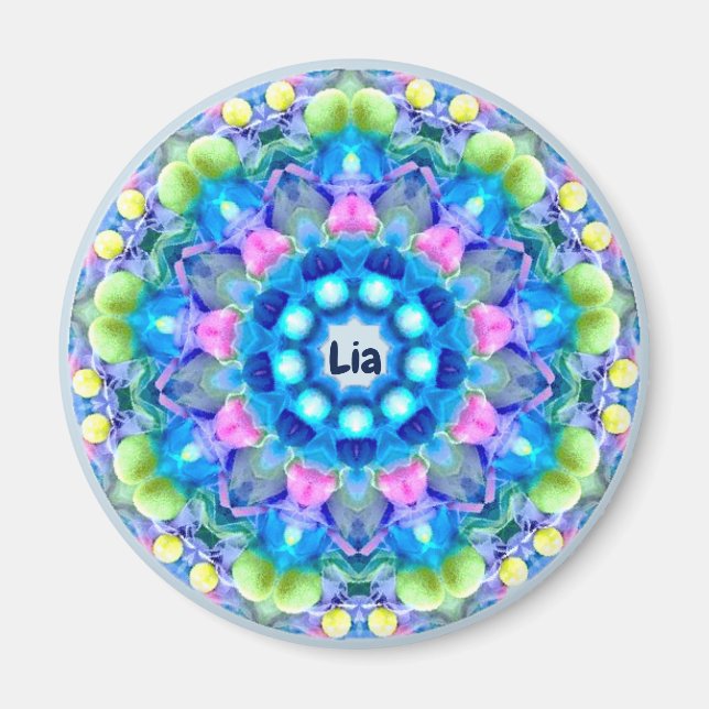 LIA ~ Personalisiertes Ostermuster Fraktal ~ Magnet (Vorne)