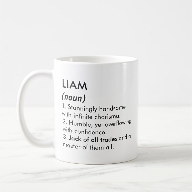 Liam Name, Editierbarer Name, Benutzerdefinierter  Kaffeetasse (Links)