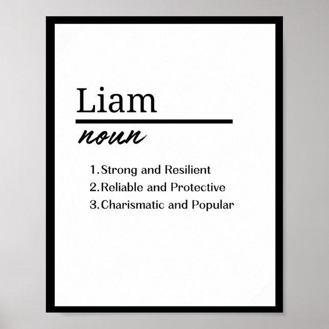Liam, Personalisierte Bezeichnung für Junge Poster (Vorne)