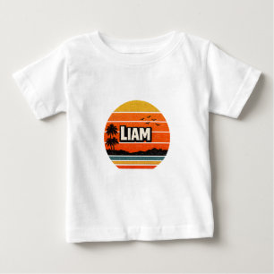 Liam Retro Personalisiertes Namensdesign Baby T-shirt
