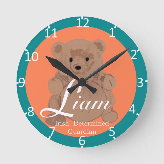 Liam Two-Toned Runde Wanduhr (Vorderseite)