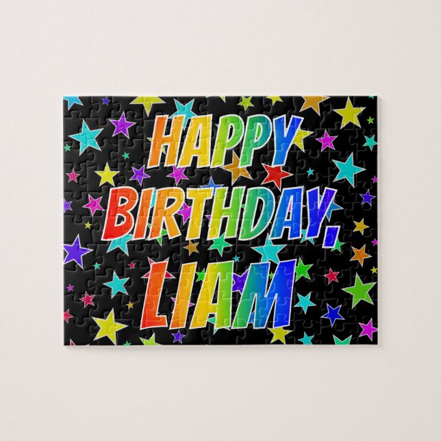 "LIAM" Vorname, Spaß "GLÜCKLICHER GEBURTSTAG" Puzzle (Horizontal)