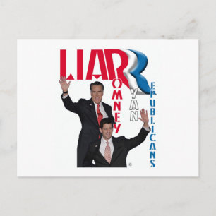 Liar - Mitt Romney & Paul Ryan Postkarte