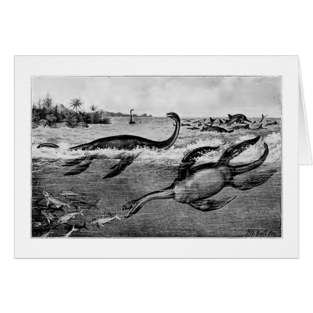 Liassic Plesiosaurs art card (Vorderseite (Horizontal))