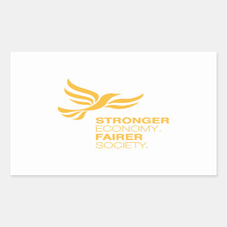Lib Dems Stronger Economy Fairer Society Rechteckiger Aufkleber