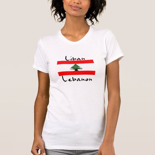 Liban der Libanon der T - Shirt der Flaggen-Frauen (Vorderseite)