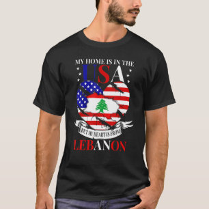 Libanesisch-amerikanischer Patriot Herz stammt aus T-Shirt