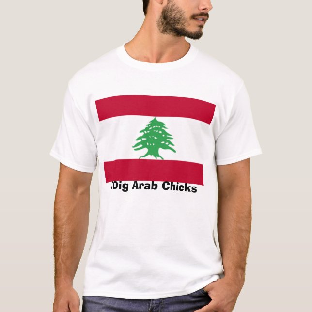 Libanesisch-Flagge, grabe ich arabische Küken T-Shirt (Vorderseite)