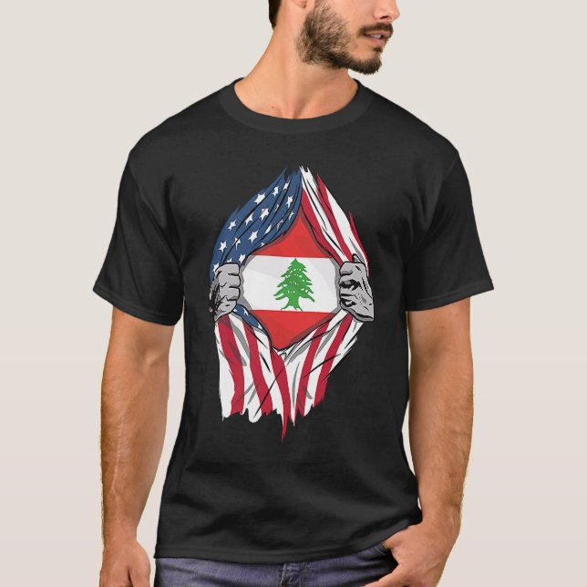 Libanesische Blutflagge im Libanon T-Shirt (Vorderseite)