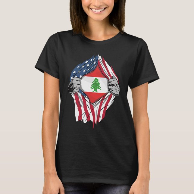 Libanesische Blutflagge im Libanon T-Shirt (Vorderseite)