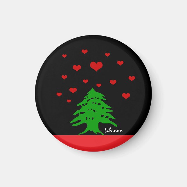 libanesische Fahne / Liebe Magnet (Vorne)