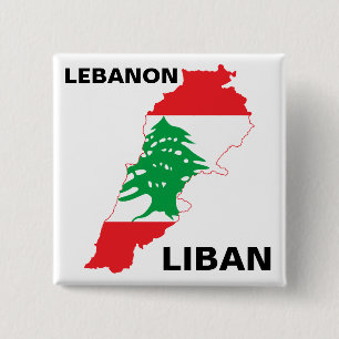 libanesische Flag-Karte Button