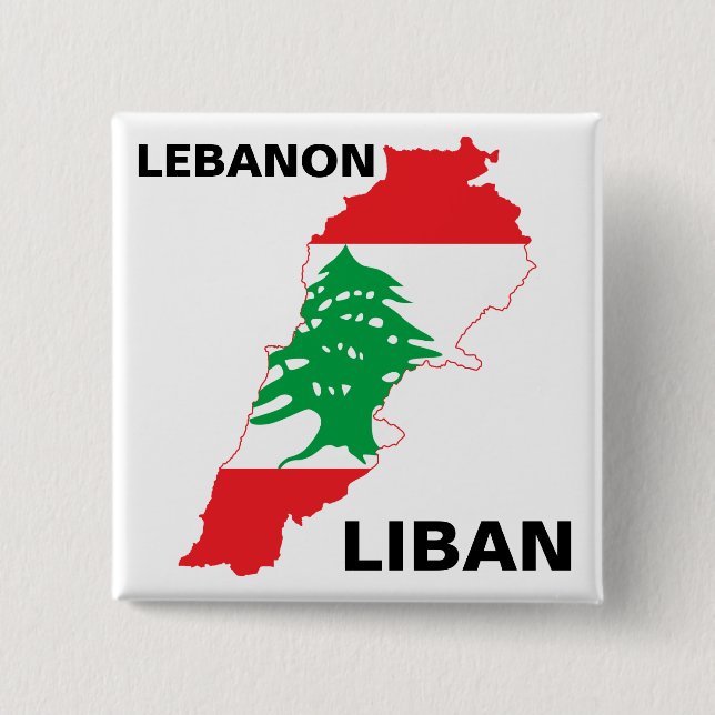 libanesische Flag-Karte Button (Vorderseite)