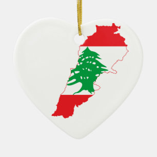 libanesische Flag-Karte Keramikornament