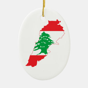 libanesische Flag-Karte Keramikornament