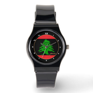Libanesische Flag-Uhr, BLK-Modedesign, Libanon Armbanduhr
