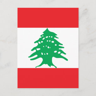 Libanesische Flagge - Flagge ع Libanon م ل ل ب ن ا Postkarte