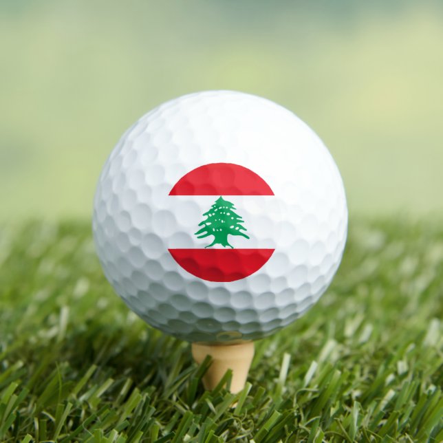 Libanesische Flagge, Flagge des Libanon Golfball (Insitu T-Shirt)