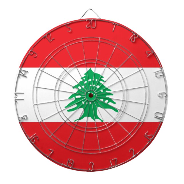 Libanesische Flagge (Libanon-Flagge) Dartscheibe (vorne)