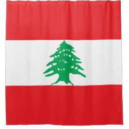 Libanesische Flagge (Libanon-Flagge) Duschvorhang
