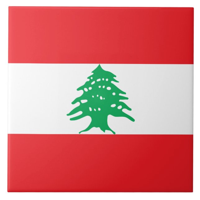Libanesische Flagge (Libanon-Flagge) Fliese (Vorderseite)