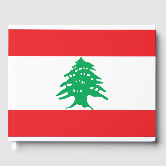 Libanesische Flagge (Libanon-Flagge) Gästebuch (Vorderseite)