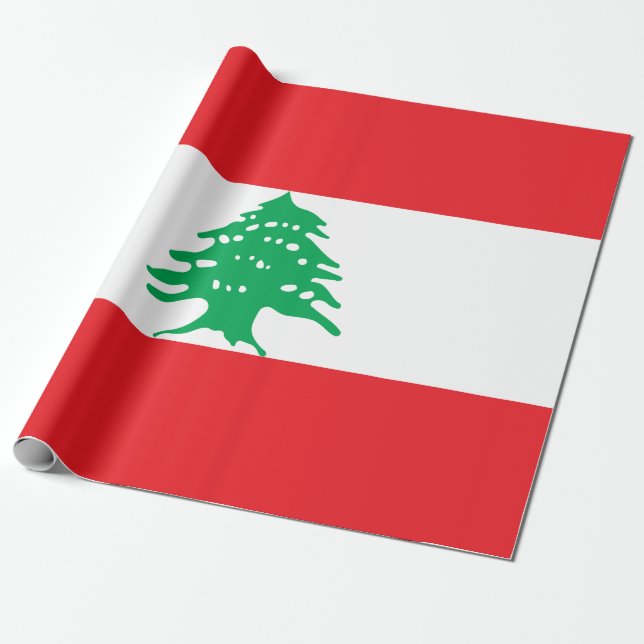 Libanesische Flagge (Libanon-Flagge) Geschenkpapier (Ungerollt)