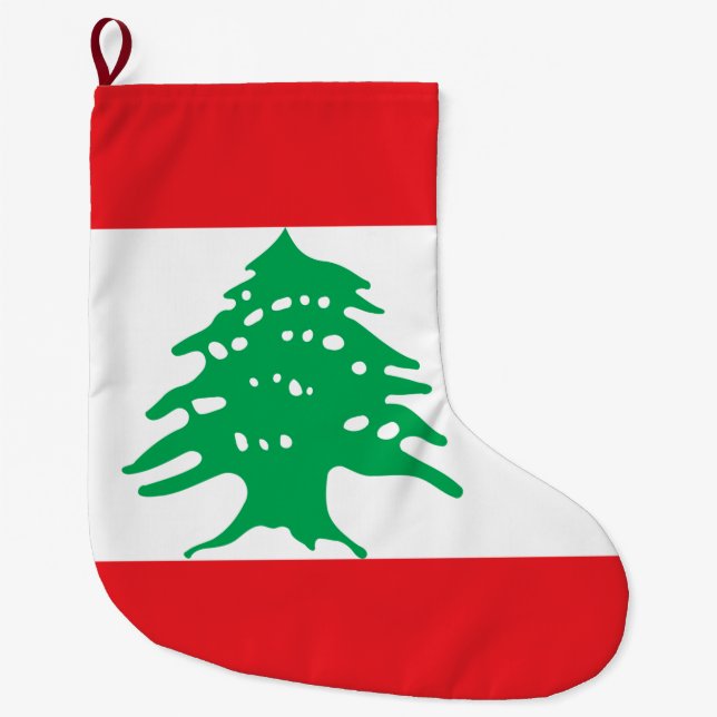 Libanesische Flagge (Libanon-Flagge) Großer Weihnachtsstrumpf (Vorderseite)