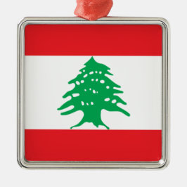Libanesische Flagge (Libanon-Flagge) Keramik Ornament Aus Metall
