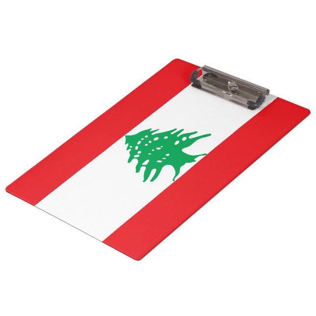 Libanesische Flagge (Libanon-Flagge) Klemmbrett (Schrägansicht)