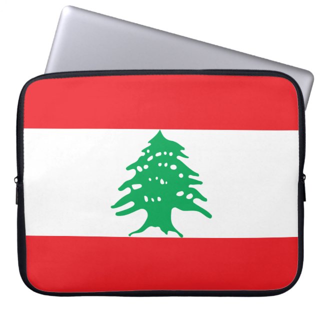 Libanesische Flagge (Libanon-Flagge) Laptopschutzhülle (Vorderseite)