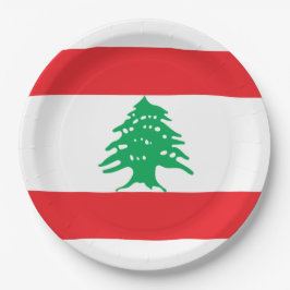 Libanesische Flagge (Libanon-Flagge) Pappteller