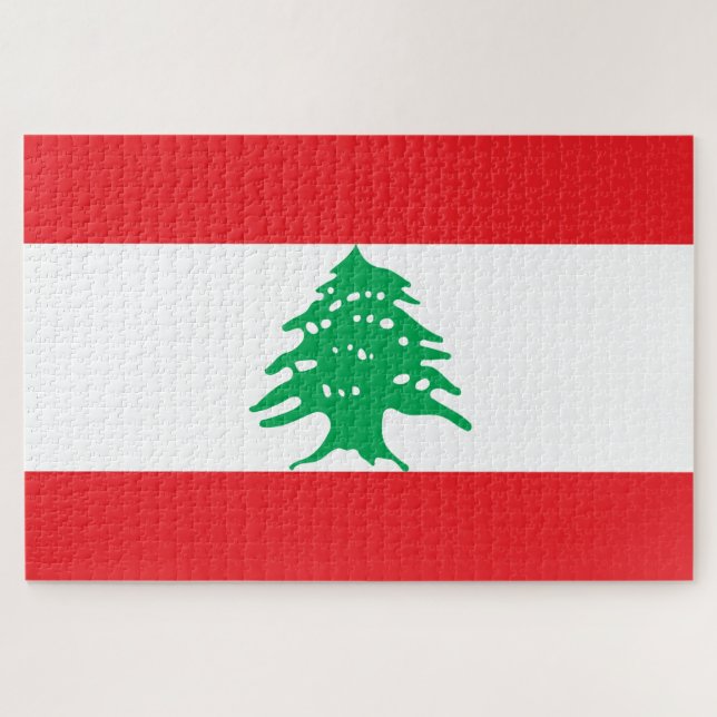 Libanesische Flagge (Libanon-Flagge) Puzzle (Horizontal)