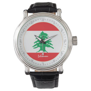 Libanesische Flagge & Libanon-Mode, arabisches Nei Armbanduhr
