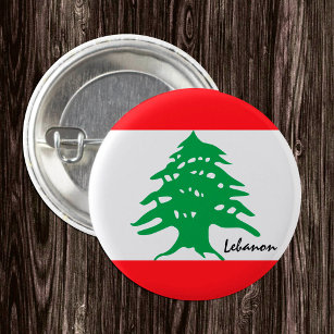 Libanesische Flagge & Naher Osten - Mode-/Sportfan Button