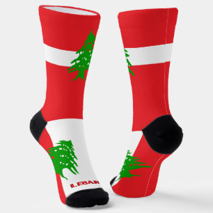 Libanesische Flagge Patriotisch, Nachhaltiger Liba Socken