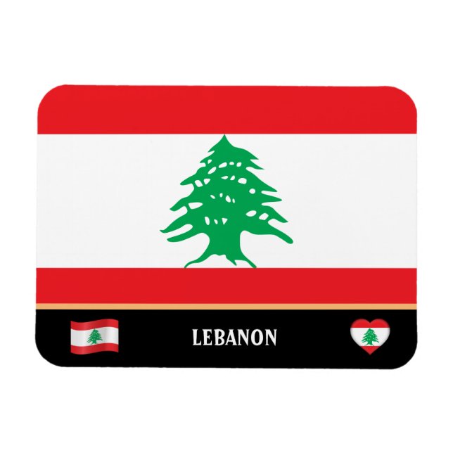 Libanesische Flagge und Libanon - Land - Reise / L Magnet (Horizontal)