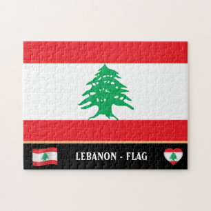 Libanesische Flagge und Libanon/Libanon Puzzle