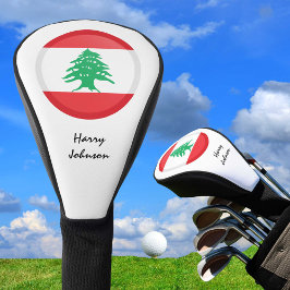 Libanesische Flagge und Mit Monogramm Golf Clubs Headcover