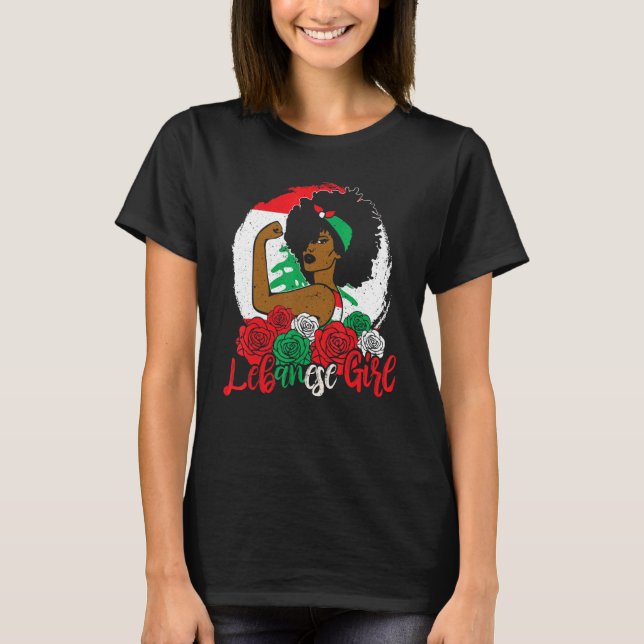 Libanesische Frau Mädchen Libanon Frau Libanon-Fla T-Shirt (Vorderseite)