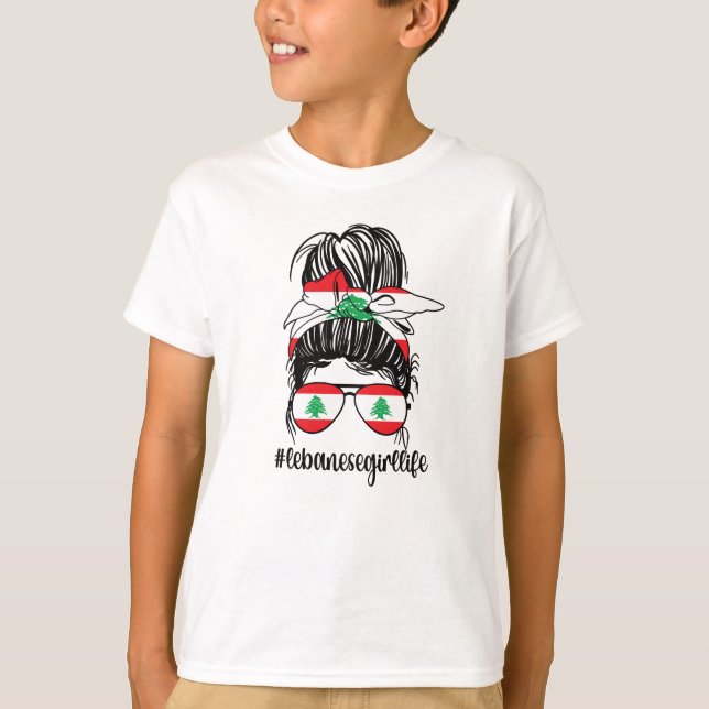 Libanesische Girl-Libanon-Fahne libanesische Roots T-Shirt (Vorderseite)