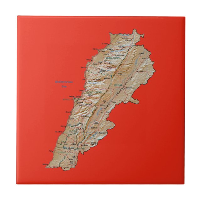 libanesische Karte Fliese (Vorderseite)