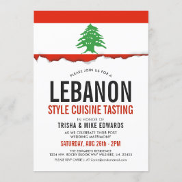 libanesische Küche | Party Flag Weißer Einladung