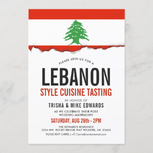 libanesische Küche  Party Flag Weißer Einladung