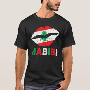 Libanesische Sprichwort-Lippen-Lippen-Lippen-Flagg T-Shirt