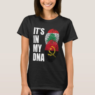 Libanesische und angolanische DNA-Erbeflagge Misch T-Shirt